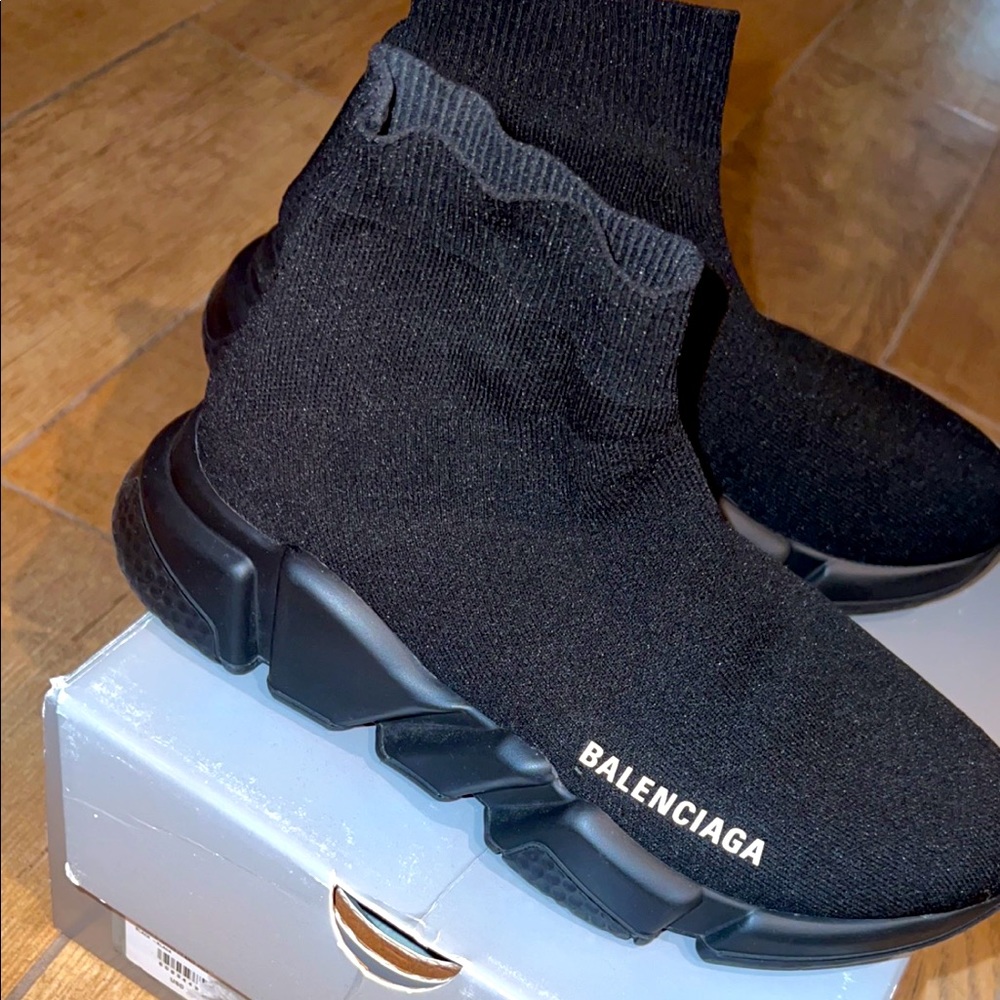 Balenciga women’s black sock runners